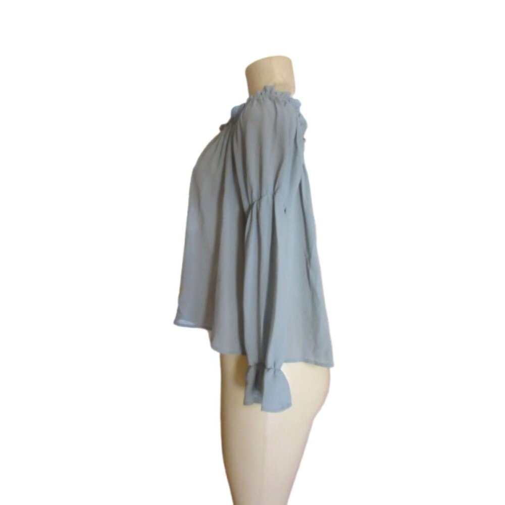 New w Tags Active USA Sage Green Off-Shoulder Peasant Style Blouse Large - Picture 5 of 8